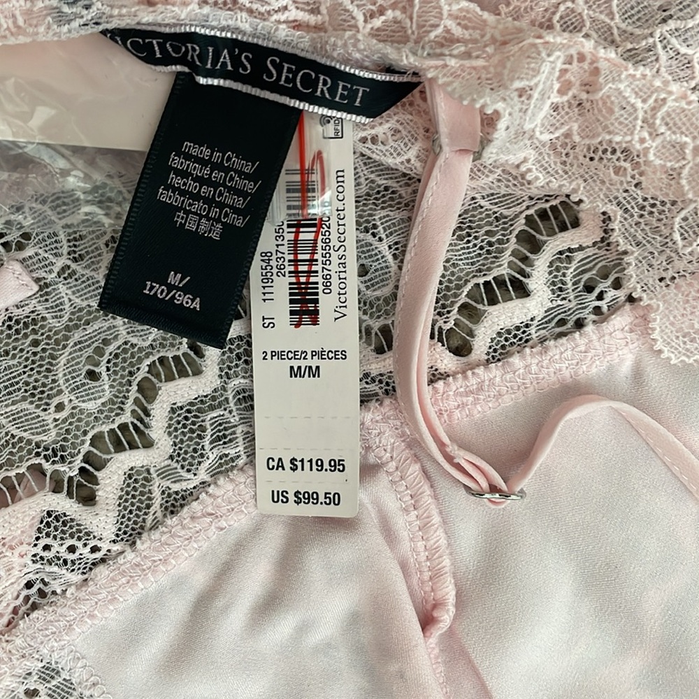 Victoria’s Secret Baby Pink Chiffon Jeweled Cami Set - Picture 8 of 12